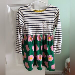 Mini Boden Navy & White Stripe Top with Green Floral Skirt